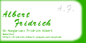 albert fridrich business card